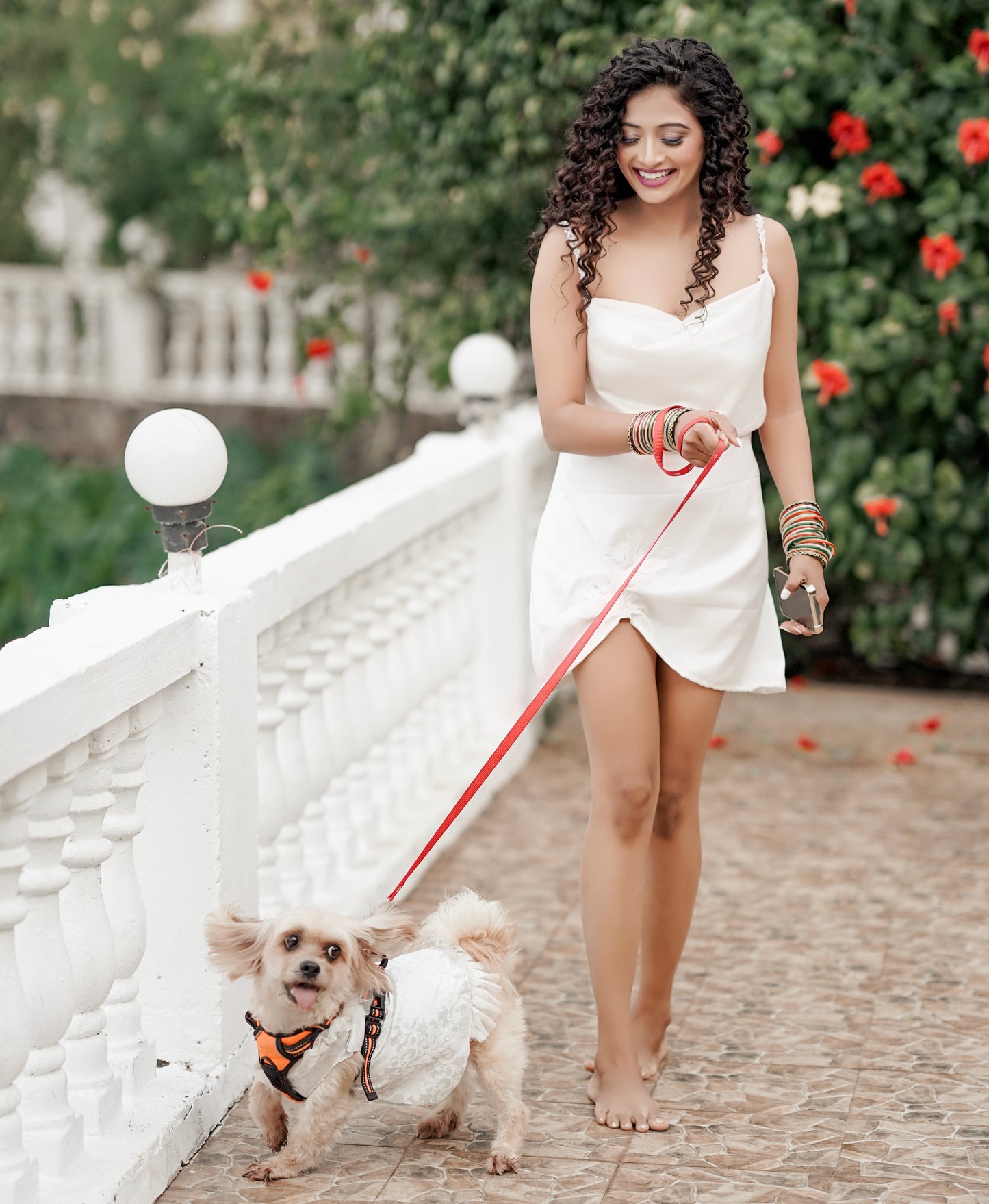 Nia Cowl Neck Cami Short Dress - White