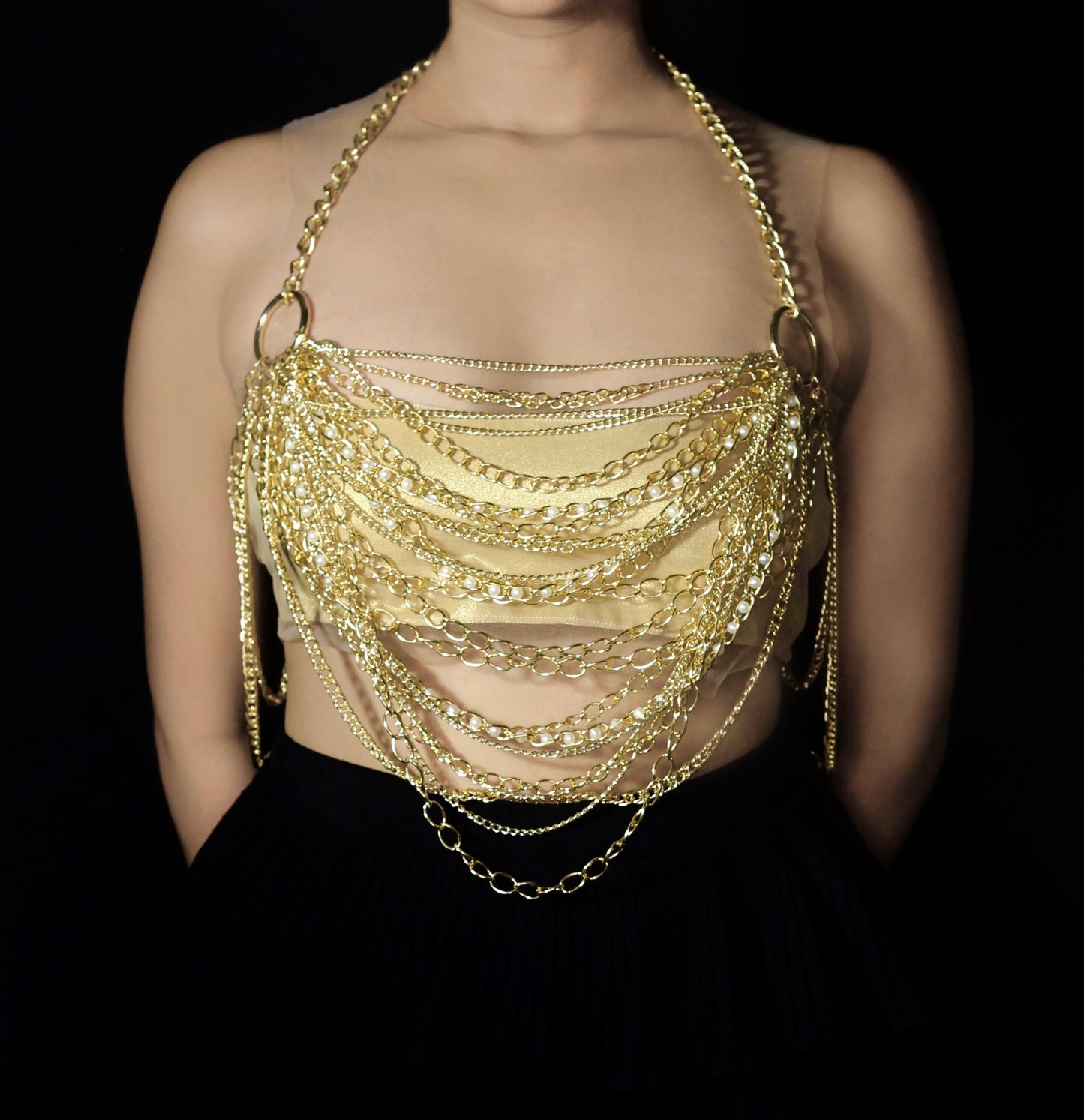 24 Karat Body Chain Top - Gold